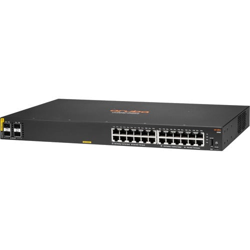 Aruba 6100 24G Class4 PoE 4SFP+ 370W Switch - 24 Ports - 3 Layer Supported - Modular - 32.70 W Power Consumption - 370 W PoE Budget - Twisted Pair, Optical Fiber - PoE Ports - 1U High - Rack-mountable, Wall Mountable IM5140918