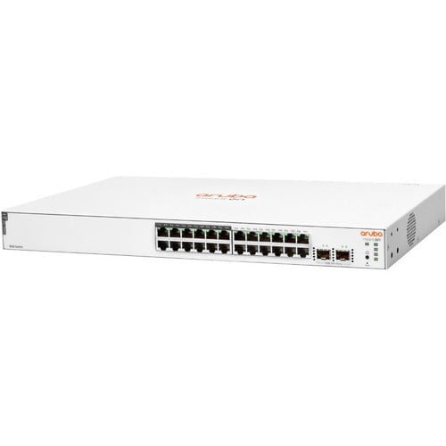 Aruba Instant On 1830 24G 12p Class4 PoE 2SFP 195W Switch - 24 Ports - Manageable - Gigabit Ethernet - 10/100/1000Base-T - 2 Layer Supported - 2 SFP Slots - 13.40 W Power Consumption - 195 W PoE Budget - Twisted Pair - PoE Ports - Desktop, Surface Mount, IM5444679