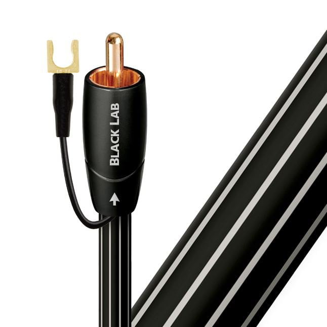 AUDIOQUEST Black lab 16M subwoofer cable. Long grain copper (LGC) Metal-layer noise dissipation Foamed-Polyethylene dielectric Cold-welded,Gold plated termination Jacket - black with white stripes CDBLAB16