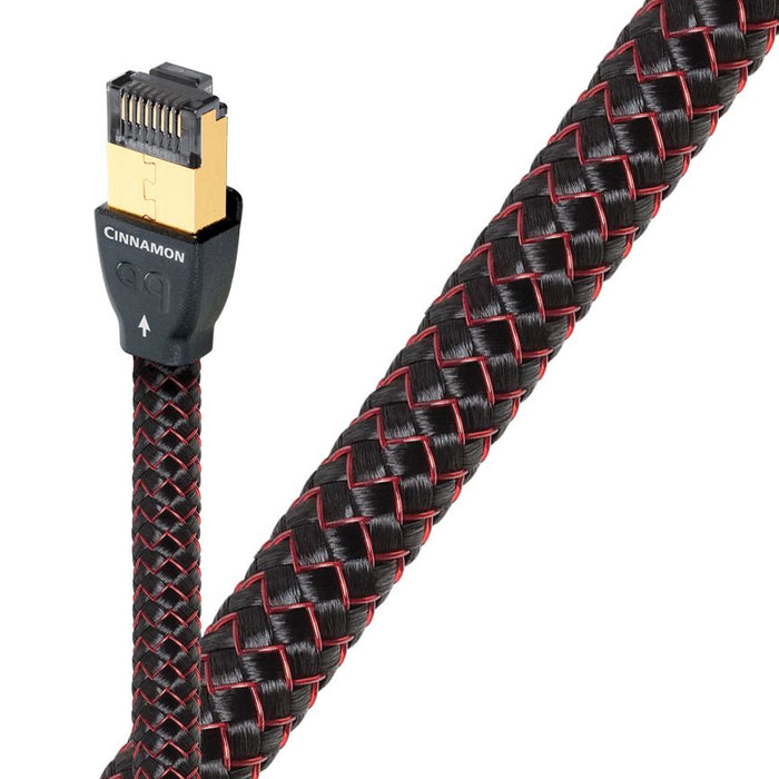 AUDIOQUEST Cinnamon 3M ethernet cable. 1.25% silver.Solid conductor . Geometry stabilizing solid high- density polyethylene dielectric. Gold-plated nickel connectors. Jacket - black - red braid CDRJECIN03