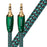 AUDIOQUEST Evergreen 2M 3.5mm M to 3.5mm M. Solid Long Grain Copper. Gold Plated/cold welded termination Foamed-Polyethylene dielectric Metal layer noise dissipation Jacket - green - black braid CDEVERG02M