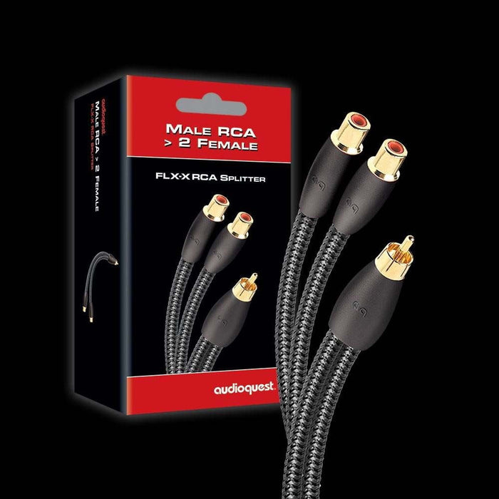 AUDIOQUEST FLX-X RCA Splitter RCA male to 2 RCA ( L, R ) female. Solid long-grain copper (LGC) Length - 15cm CDM22F-FLX-X