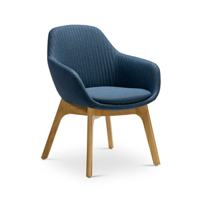 Ava Chair with Wooden Leg Base - Blue Fabric MG_SYS_WLEG_B