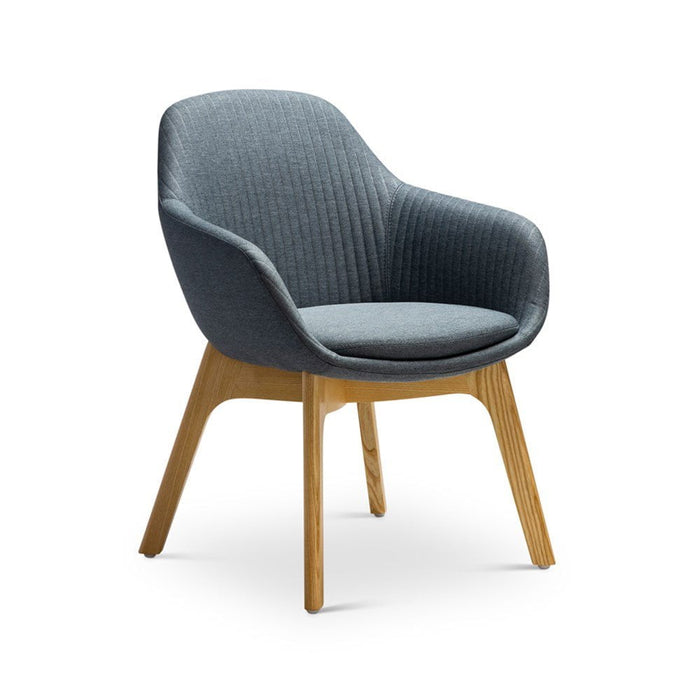 Ava Chair with Wooden Leg Base - Grey Fabric MG_SYS_WLEG_G