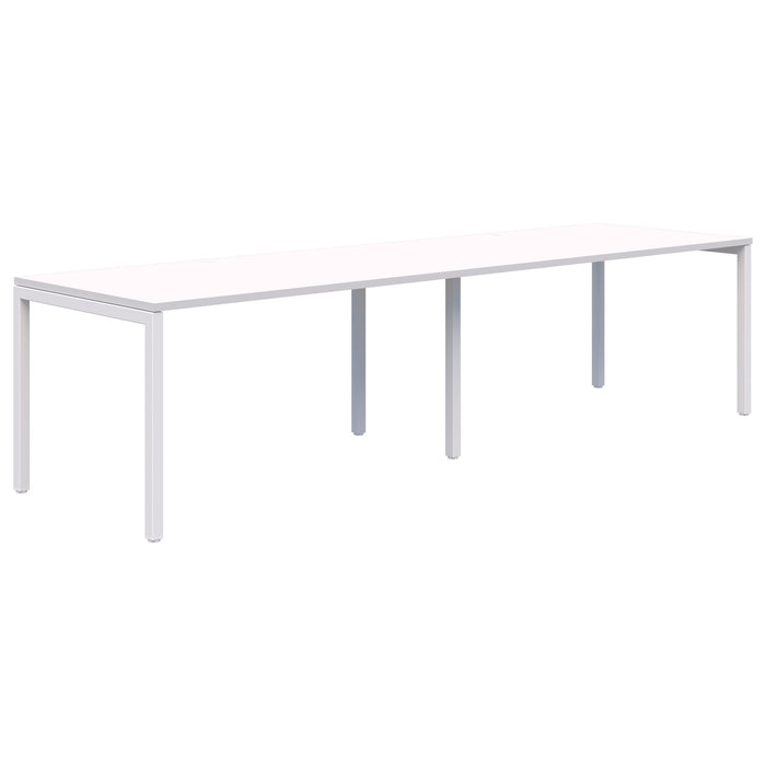 Avero 2 Pod Inline Fixed Height Desk, 1200mm x 700mm Snow Velvet/White AT1091-000038