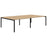 Avero 4 Pod Back to Back Fixed Height Desk, 1200mm x 700mm Classic Oak/Black AT1091-000047