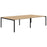 Avero 4 Pod Back to Back Fixed Height Desk, 1800mm x 800mm Classic Oak/Black AT1091-000055