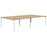 Avero 4 Pod Back to Back Fixed Height Desk, 1800mm x 800mm Classic Oak/White AT1091-000056