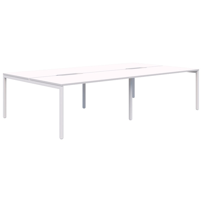 Avero 4 Pod Back to Back Fixed Height Desk, 1800mm x 800mm Snow Velvet/White AT1091-000058