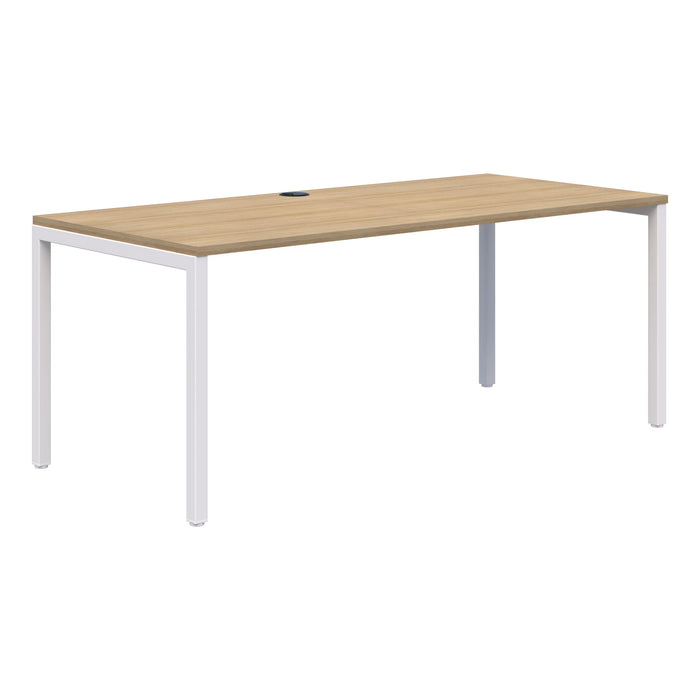 Avero Canteen Table, 1200mm x 700mm, White Frame, Top Colour Option Classic Oak/White AT1091-10991106