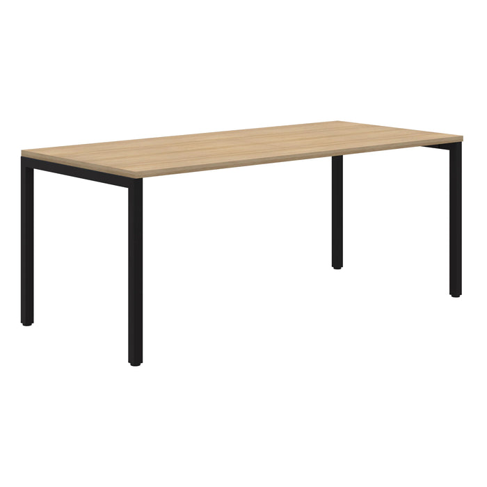 Avero Canteen Table, 1500mm x 800mm, Black Frame, Top Colour Option Classic Oak/White AT1091-10991107