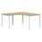 Avero Fixed Height 90 Degree Corner Workstation Desk 1500mm x 1500mm x 800mm Classic Oak/White AT1091-000060