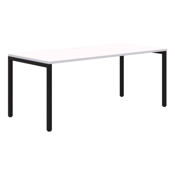 Avero Fixed Height Desk Single 1800mm x 800mm Snow Velvet/Black AT1091-000011