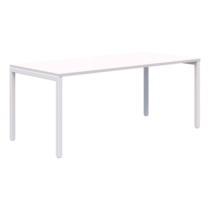 Avero Fixed Height Desk Single 1800mm x 800mm Snow Velvet/White AT1091-000012