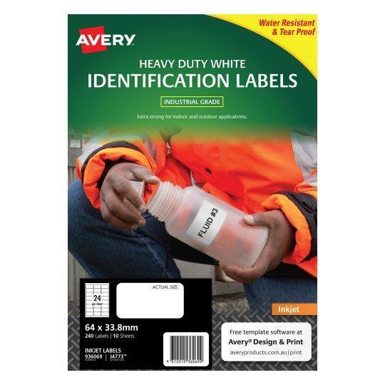Avery J4773 Heavy Duty Labels 24's x 10 Sheets CX238449