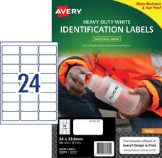 Avery J4773 Heavy Duty Labels 24's x 10 Sheets CX238449