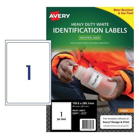 Avery J4776 Heavy Duty Labels 1's x 10 Sheets CX238447