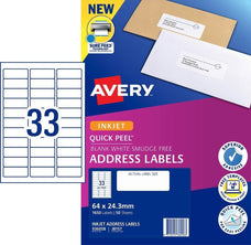Avery J8157 Labels 33's x 50 Sheets CX238373