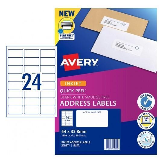 Avery J8159 Labels 24's x 50 Sheets CX238375