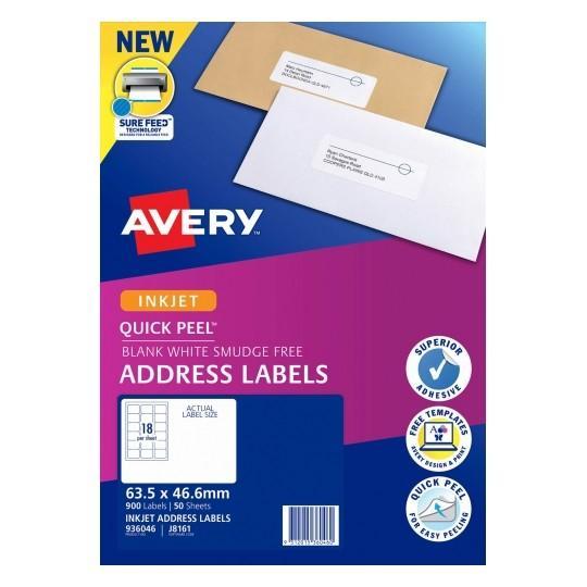 Avery J8161 Labels 18's x 50 Sheets CX238055