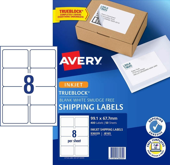 Avery J8165 Labels 8's x 50 Sheets CX238059