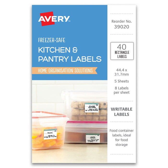 Avery Kitchen & Pantry Freezer Safe Labels Fruit 44x31mm 8up 5 Sheets CX238952