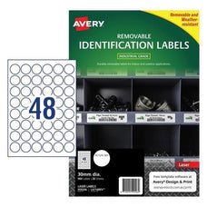 Avery L4716 Weather Resistant 30mm Round Labels 48's x 20 Sheets CX238113