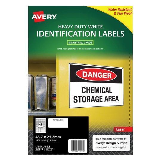 Avery L4778 Heavy Duty Labels 48's x 25 Sheets CX238552