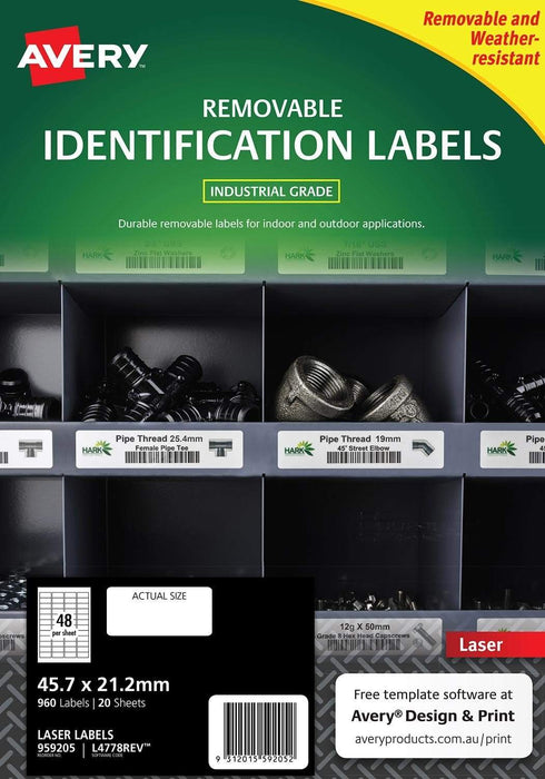 Avery L4778 Weather Resistant Labels 48's x 20 Sheets CX238112