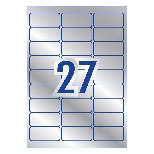 Avery L6011 Heavy Duty Labels 27's x 20 Sheets - Silver CX238562