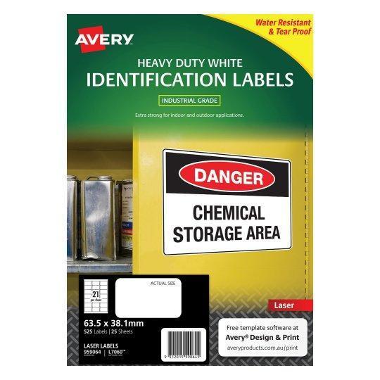 Avery L7060 Heavy Duty Labels 21's x 25 Sheets CX238550