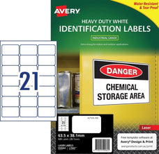 Avery L7060 Heavy Duty Labels 21's x 25 Sheets CX238550