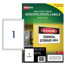 Avery L7067 Heavy Duty Labels 1's x 10 Sheets CX238556