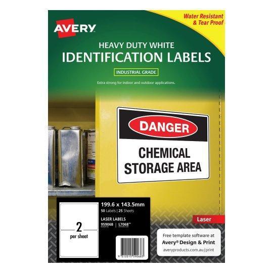 Avery L7068 Heavy Duty Labels 2's x 25 Sheets CX238558