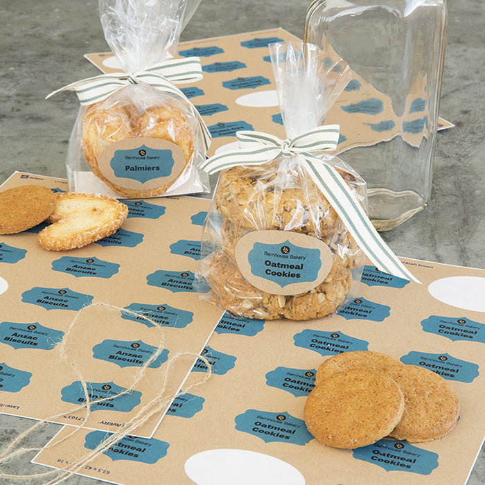 Avery L7103 Kraft Oval Labels 18's x 15 Sheets CX239551