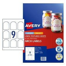 Avery L7118 Textured Arched Labels 9's x 10 Sheets CX239519