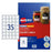 Avery L7119 Glossy Square Labels 35's x 10 Sheets CX239548