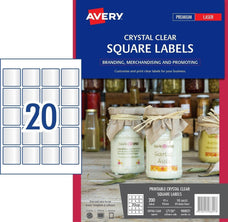 Avery L7126 Transparent Labels 20's x 10 Sheets CX239554