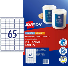 Avery L7144 Matt Rectangle Labels 65's x 8 Sheets CX272590