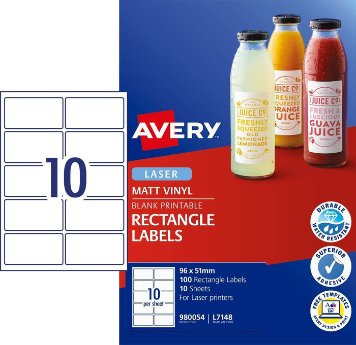 Avery L7148 Labels 10's x 10 Sheets CX239561