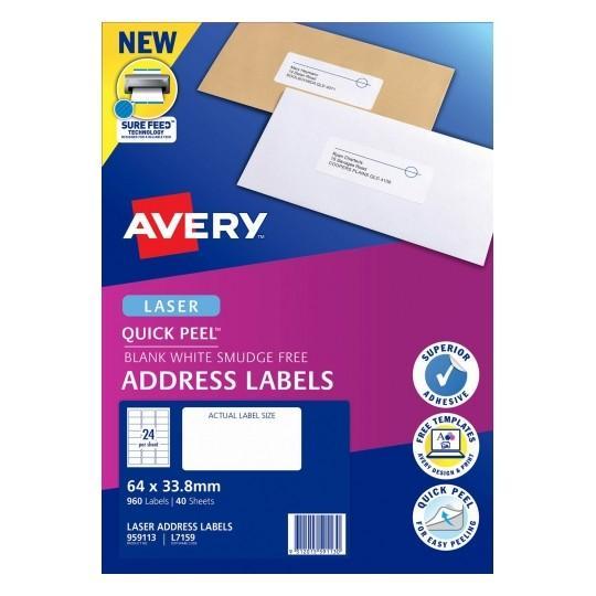 Avery L7159 Labels 24's x 40 Sheets CX239569