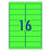 Avery L7162FG Fluoro Green Labels 16's x 25 Sheets CX231451