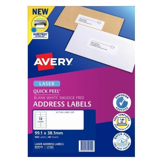 Avery L7163 Labels 14's x 40 Sheets CX239567