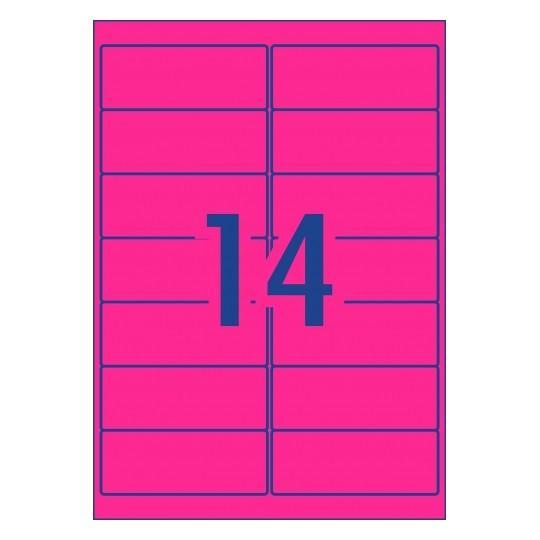 Avery L7163FP Fluoro Pink Labels 14's x 25 Sheets CX231478
