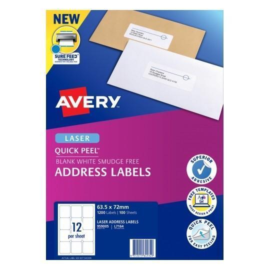 Avery L7164 Labels 12's x 100 Sheets CX238027