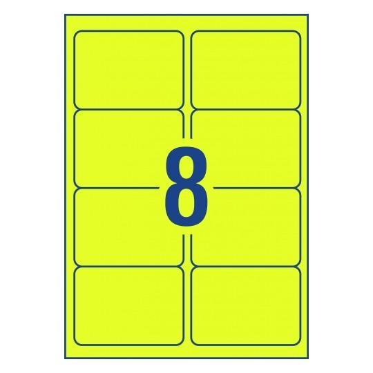 Avery L7165FY Fluoro Yellow Labels 8's x 25 Sheets CX231450
