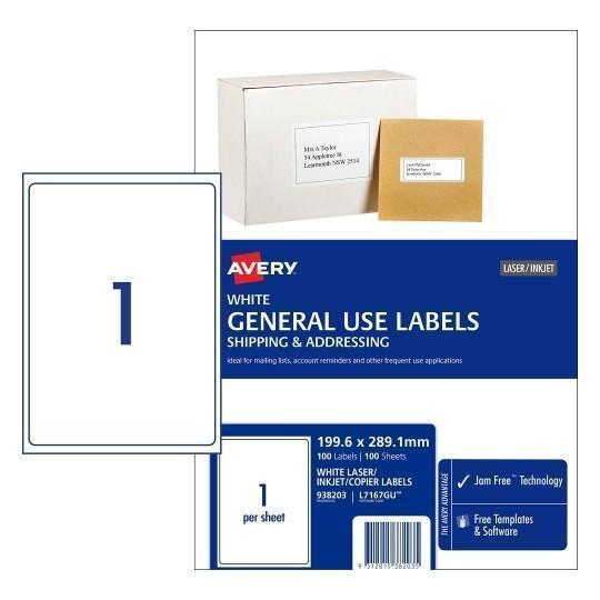 Avery L7167 General Use Labels 1's x 100 Sheets CX238332