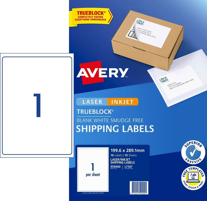 Avery L7167 Labels 1's x 10 Sheets CX272570