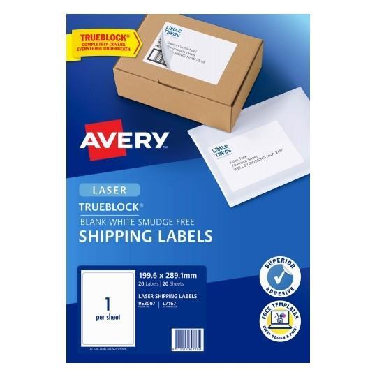 Avery L7167 Labels 1's x 20 Sheets CX238020