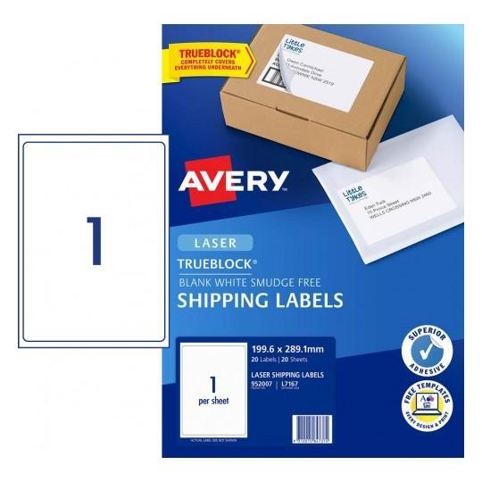 Avery L7167 Labels 1's x 20 Sheets CX238020